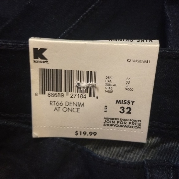 Route 66 skinny jeans sz 32 34 short NWT *U - Picture 3 of 3